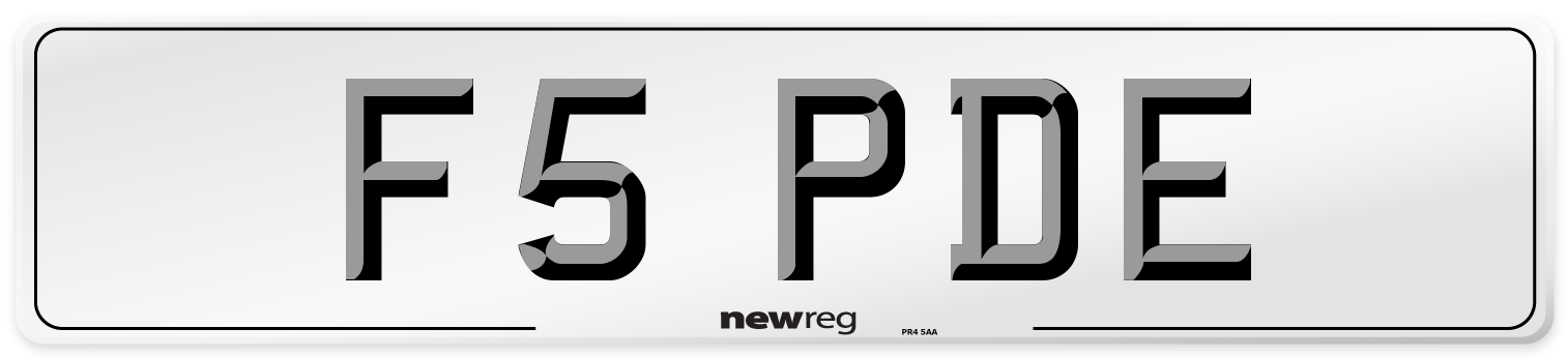 F5 PDE Number Plate from New Reg